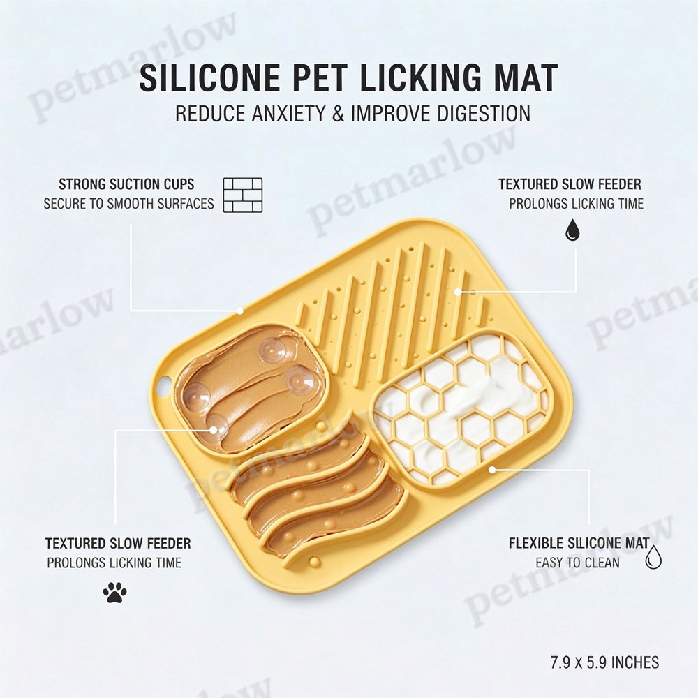 Silicone Pet Licking Mat for Dogs and Cats, 4 Zones Slow Feeder – view 3