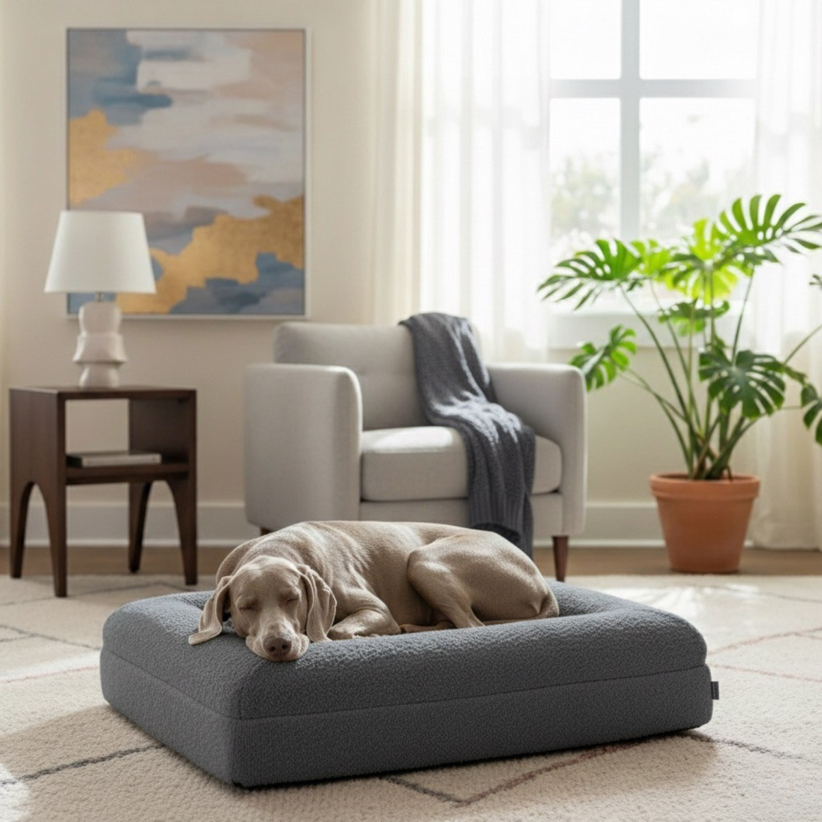 Luxury Bouclé Supportive Dog Bed – view 11