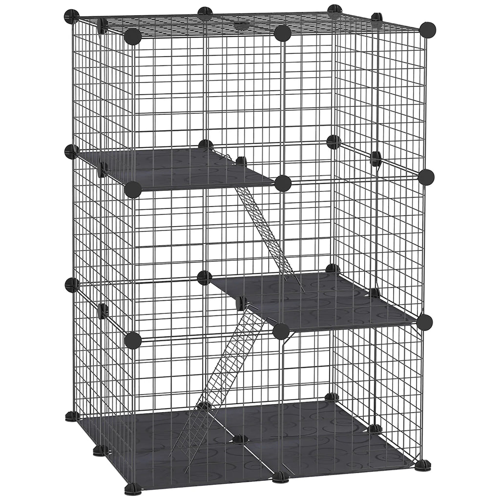 Small Animal Cage for Kittens and Bunnies with Ramps