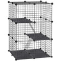 Small Animal Cage for Kittens and Bunnies with Ramps – Black