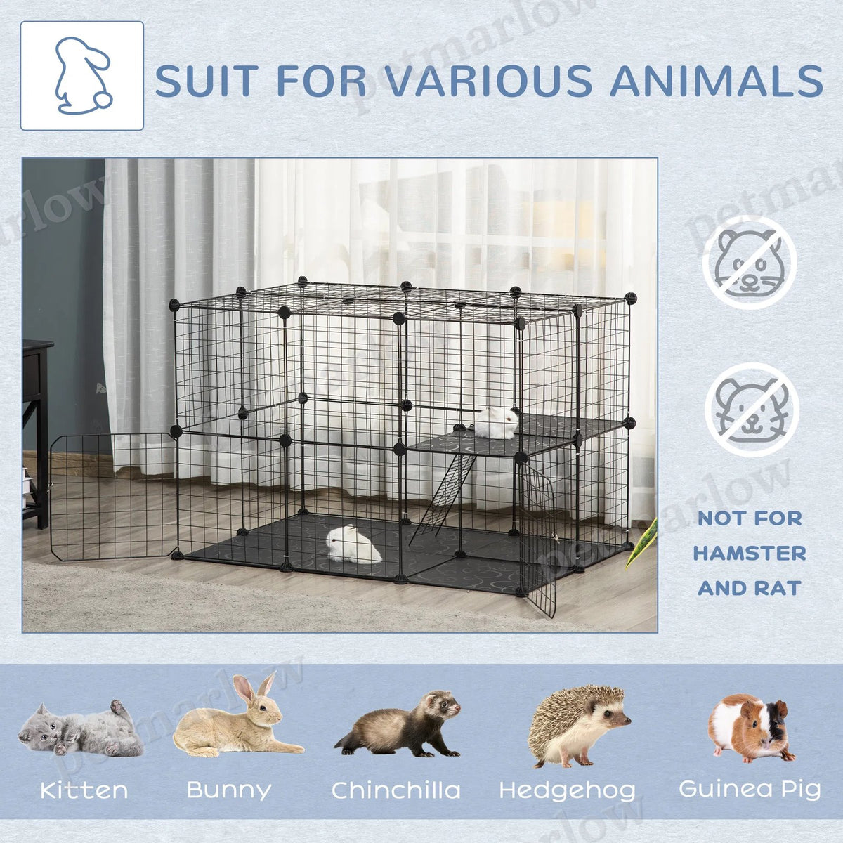 Small Animal Cage for Kittens and Bunnies with Ramps – view 5