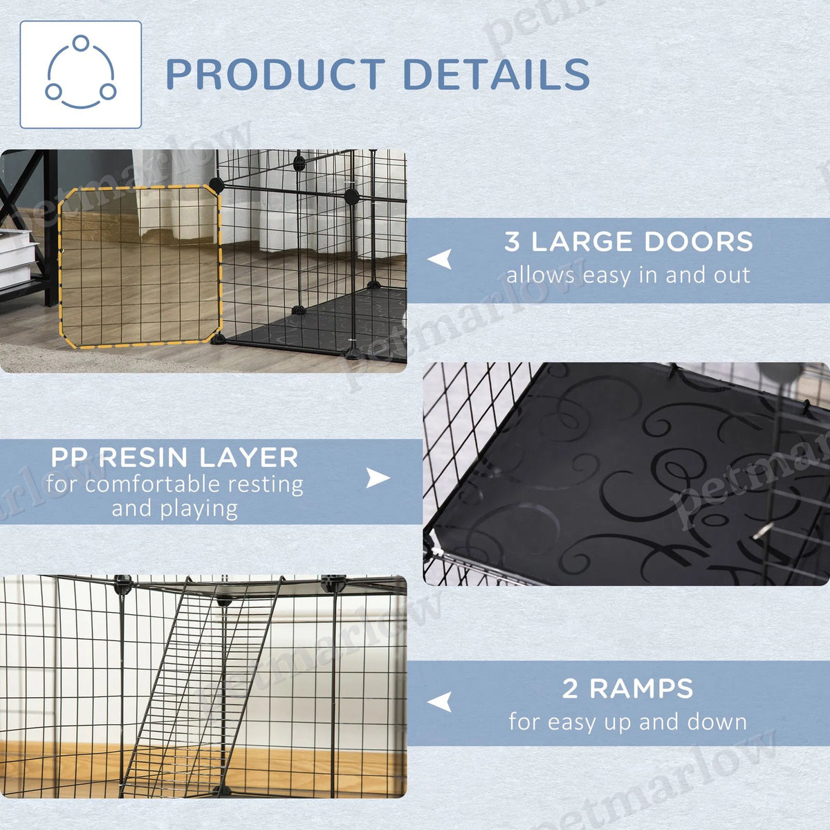 Small Animal Cage for Kittens and Bunnies with Ramps – view 6