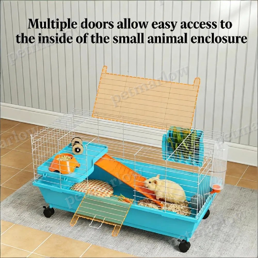 Small Animal Cage for Rabbits and Guinea Pigs with Rolling Base – view 5