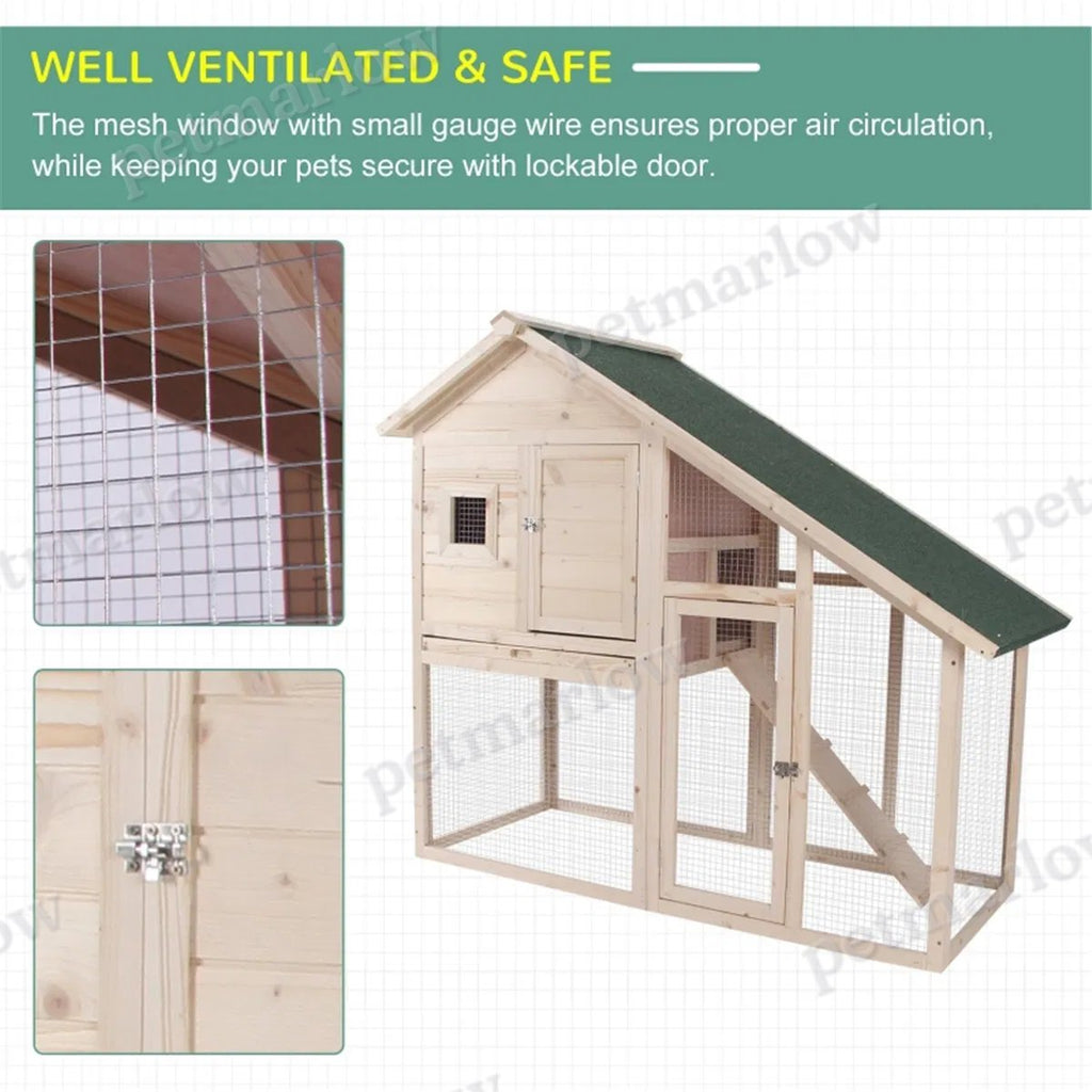 Small Animal Cage with Elevated Living Space and Run – view 3