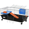 Small Animal Cage with Ramp and Accessories for Pets – Black / 915x475x180 mm