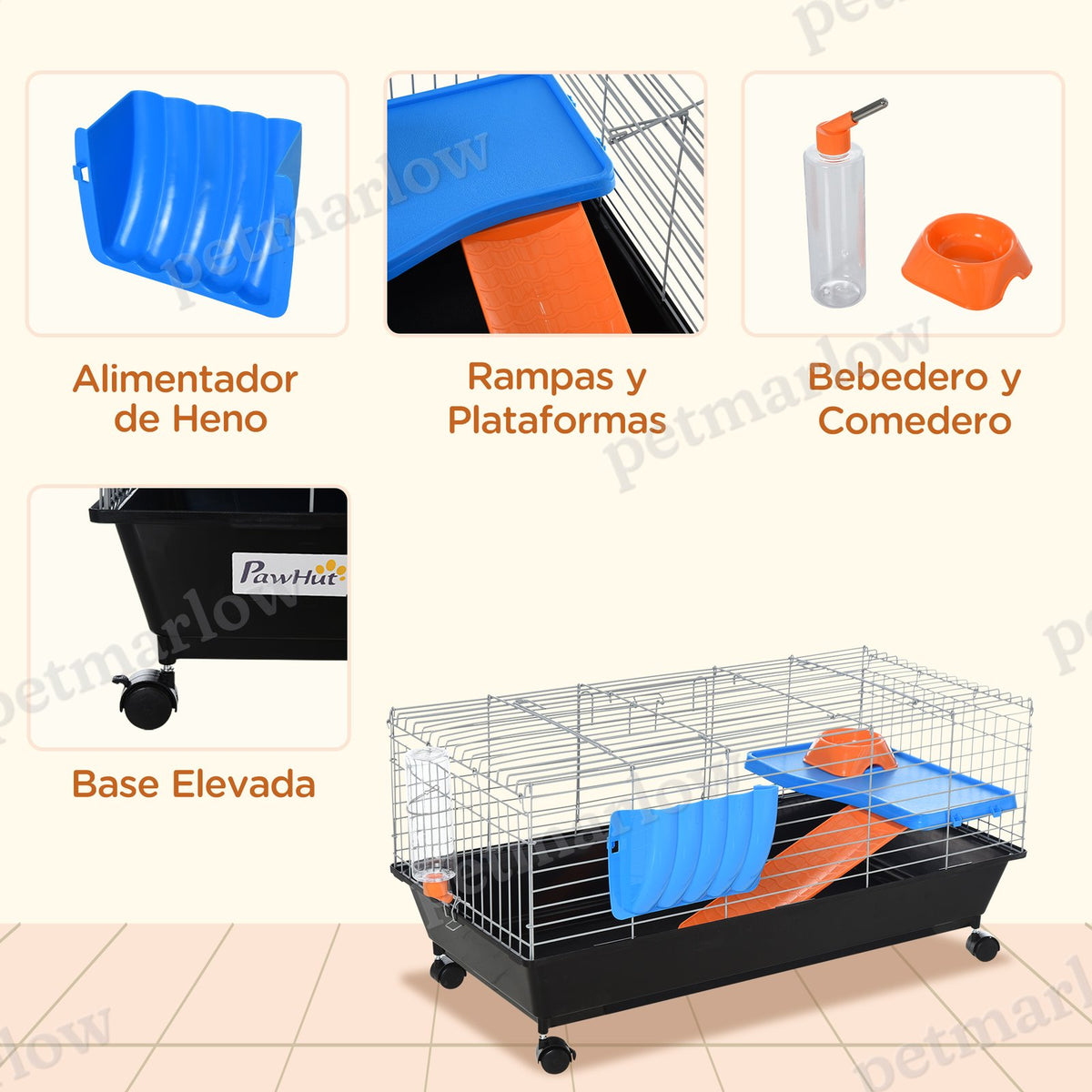 Small Animal Cage with Ramp and Accessories for Pets – view 6