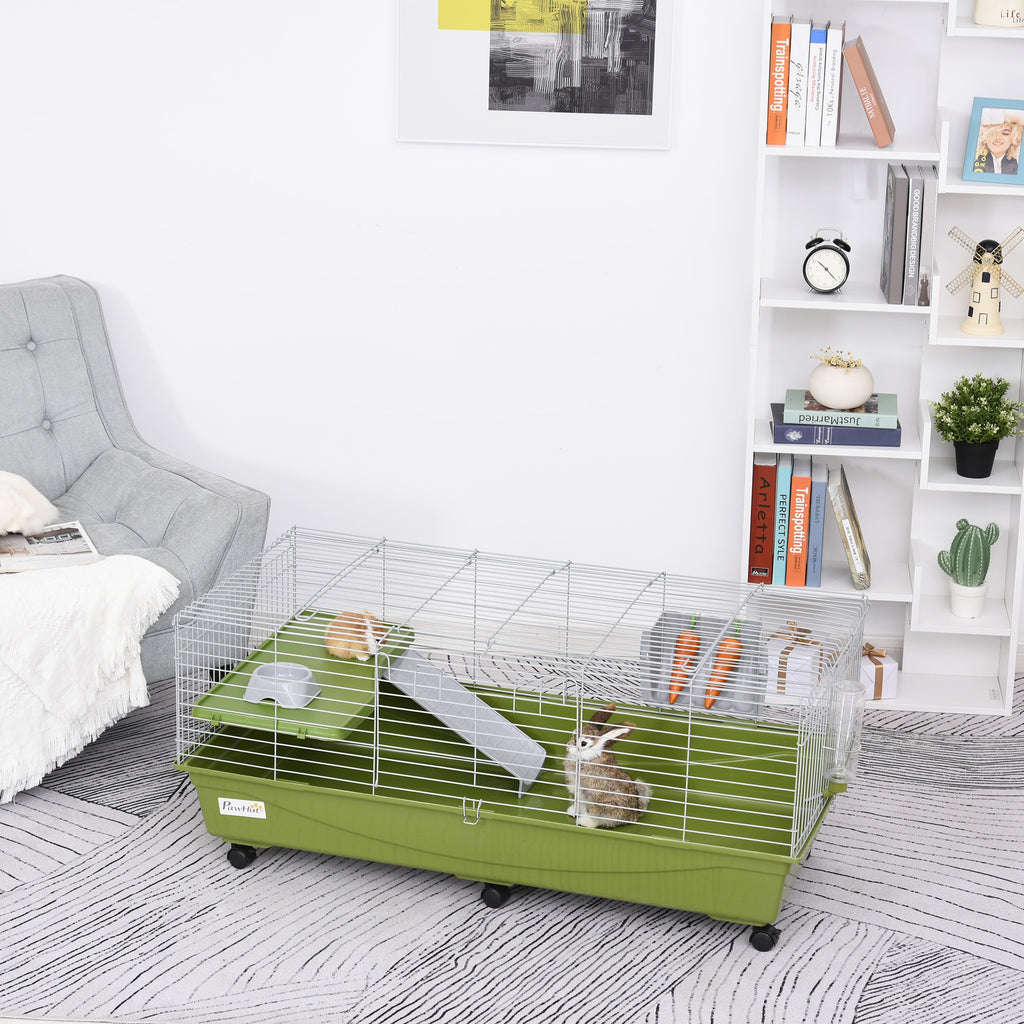 Small Animal Cage with Ramp and Platform for Guinea Pigs