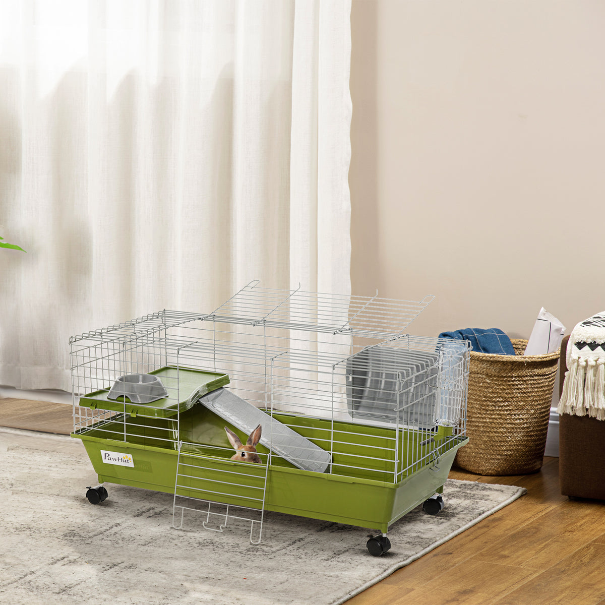 Small Animal Cage with Ramp and Platform