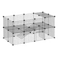 Small Animal Cage with Ramps for Kittens and Bunnies – Black