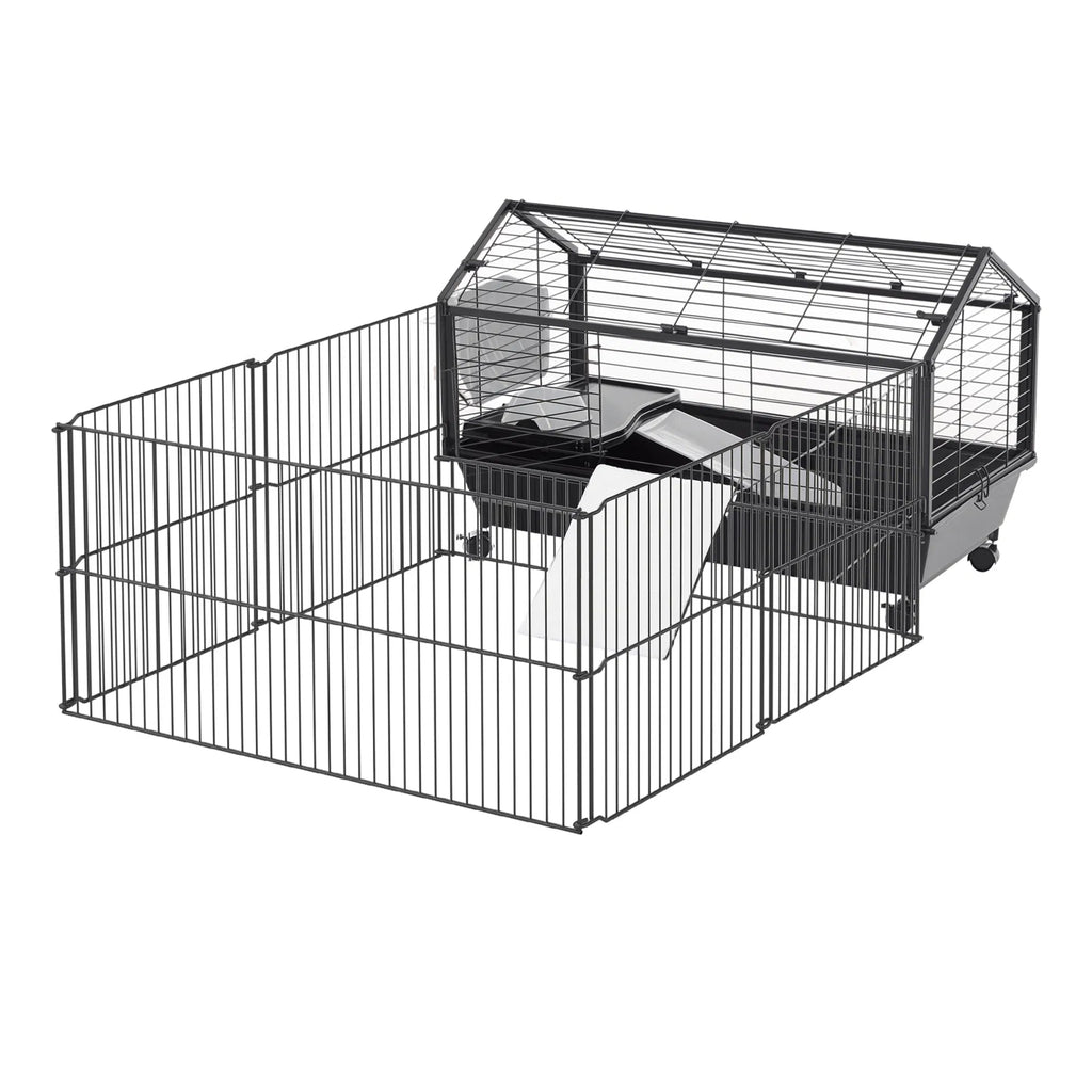 Small Animal Cage with Removable Wheels and Foldable Design