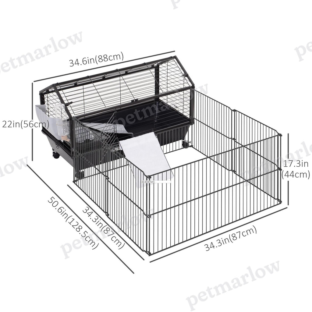 Small Animal Cage with Removable Wheels and Foldable Design – view 6