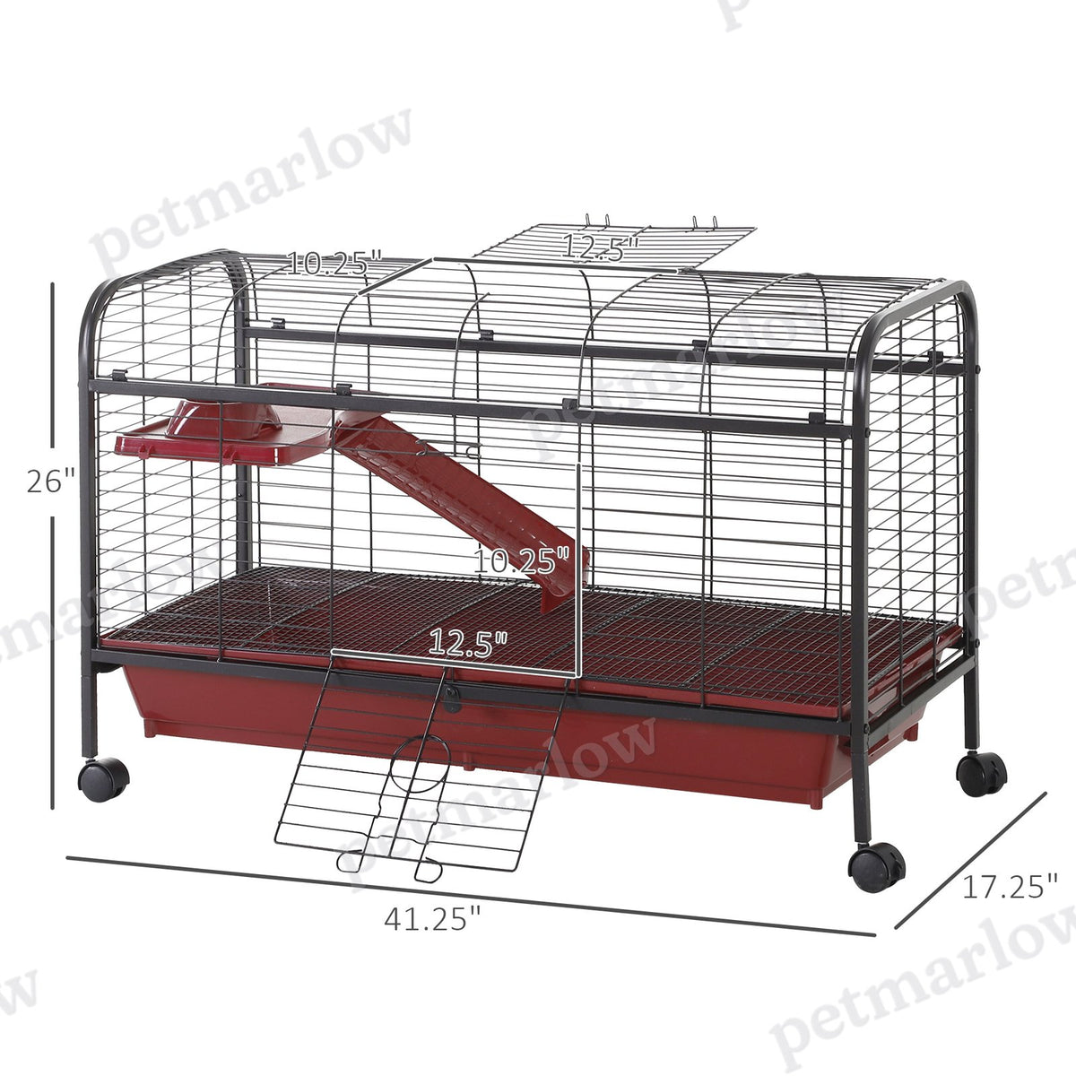 Small Animal Cage with Rolling Wheels and Feeder – view 5