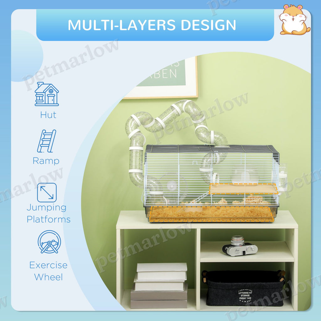 Small Animal Cage with Tubes and Exercise Wheel for Gerbils – view 4