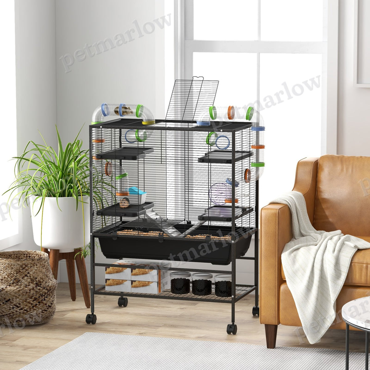 Small Animal Cage with Tubing System and Running Wheel – view 6
