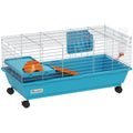 Small Animal Cage with Wheels and Accessories – Blue / 915x475x180 mm