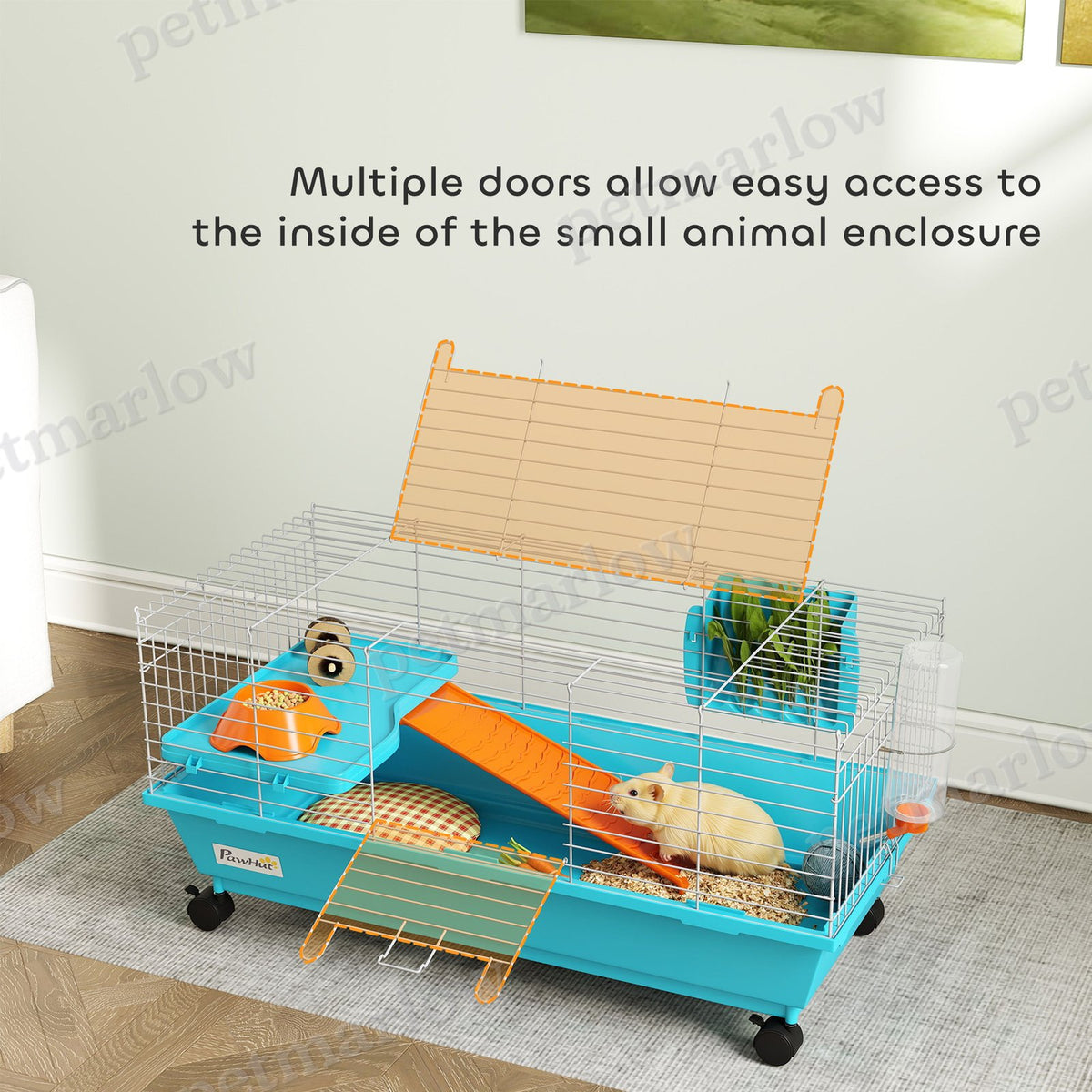 Small Animal Cage with Wheels and Accessories – view 3