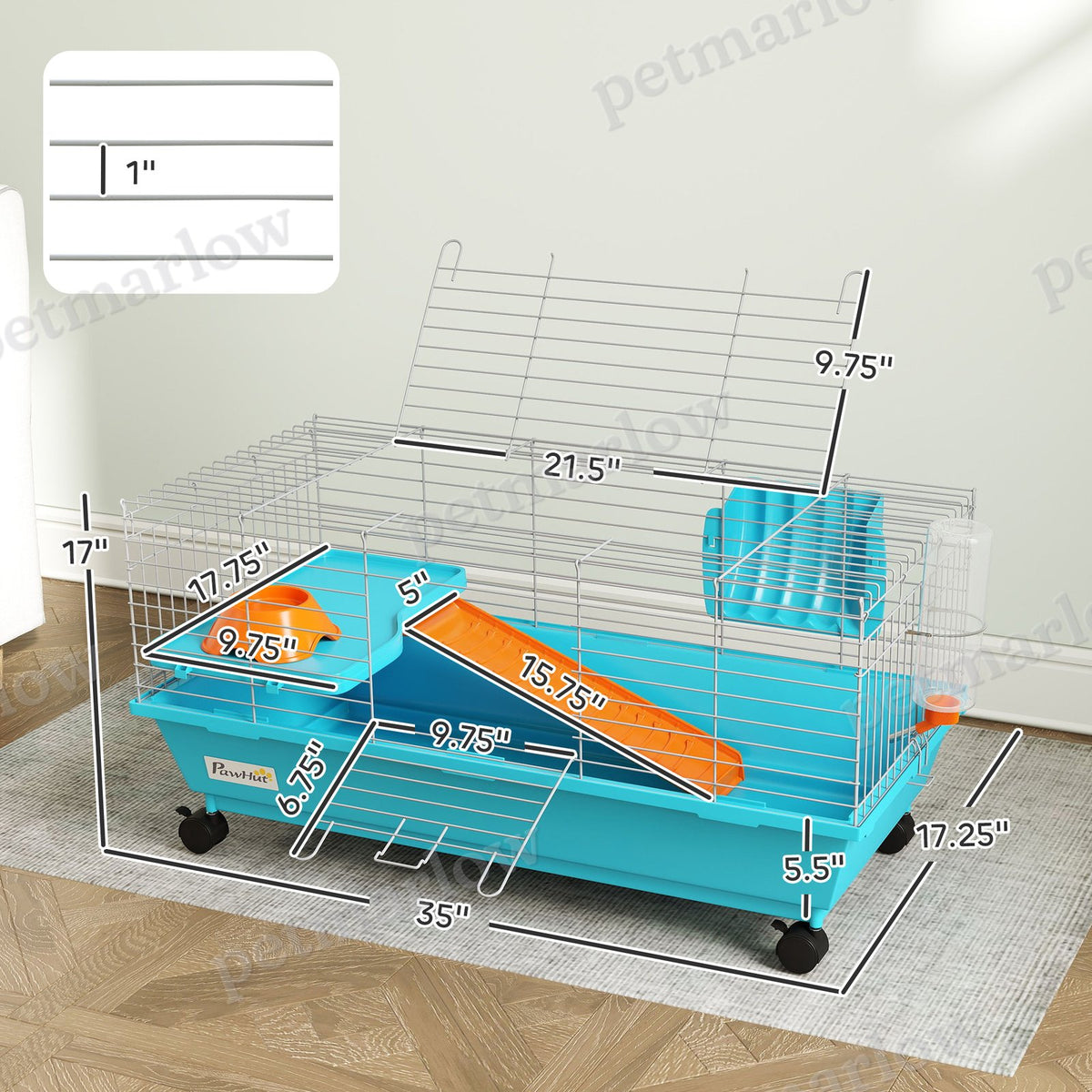 Small Animal Cage with Wheels and Accessories – view 5