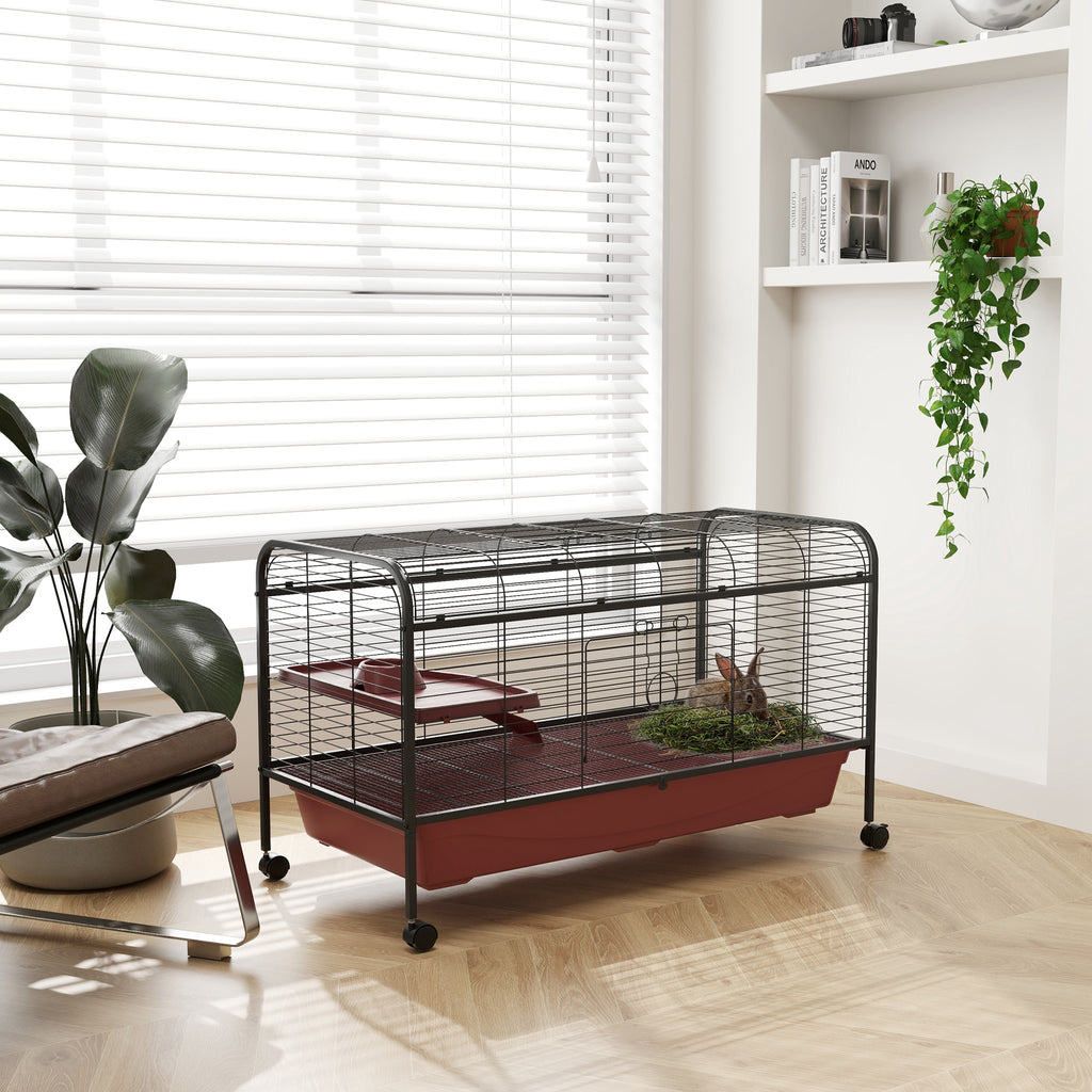 Small Animal Cage with Wheels and Ramp for Rabbits