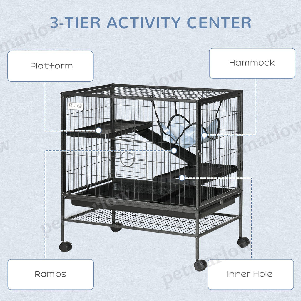 Small Animal Cage with Wheels for Easy Mobility – view 3