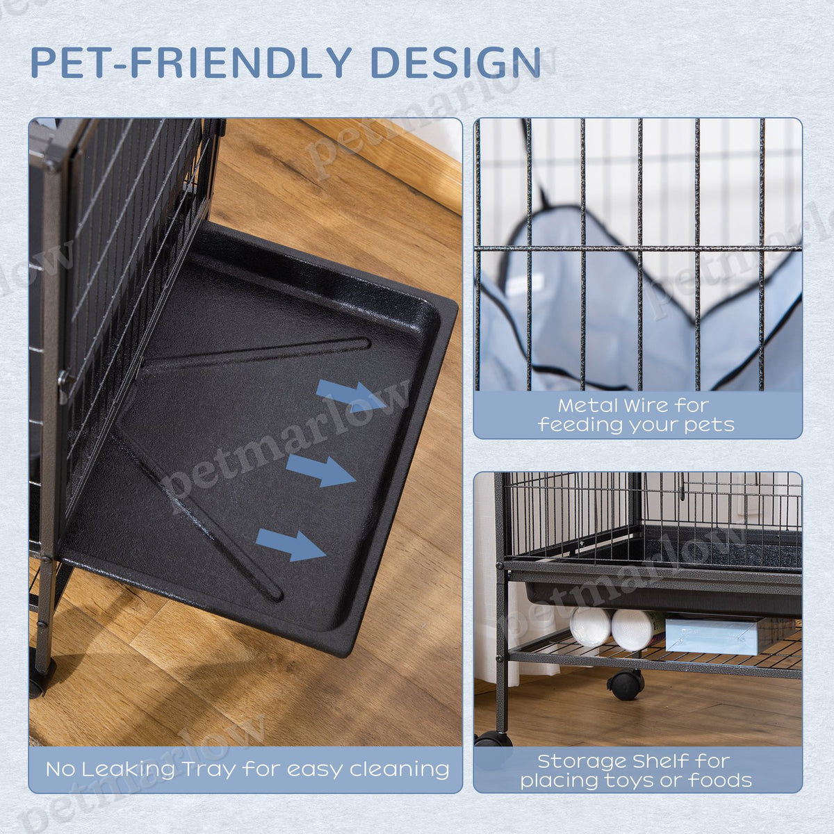 Small Animal Cage with Wheels for Easy Mobility – view 5