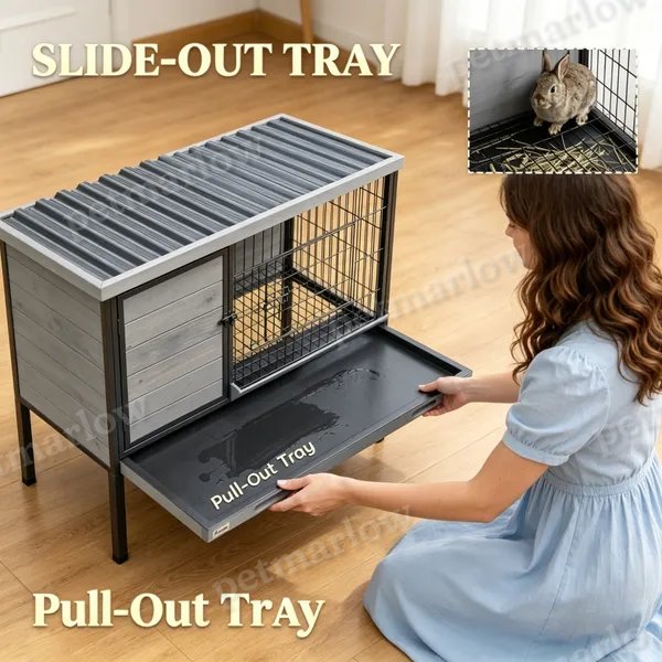 Small Animal Playpen Cage for Rabbits with Elevated Design – view 6