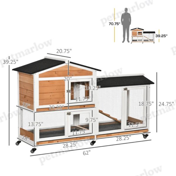 Small Animal Playpen Cage for Rabbits with Wheels – view 4