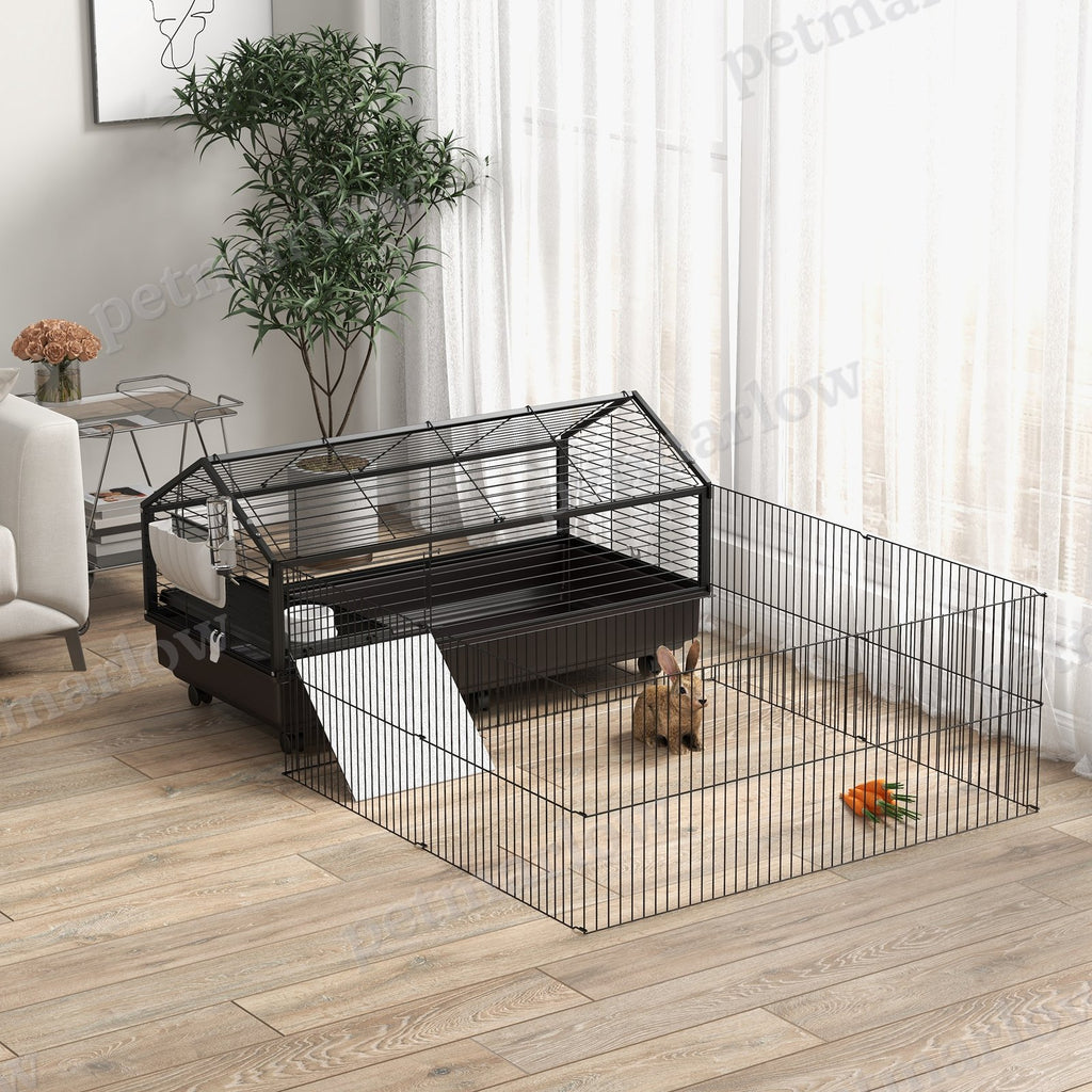 Small Animal Playpen Cage with Rolling Caster and Water Bottle – view 3