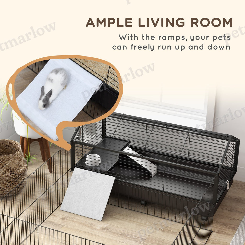 Small Animal Playpen Cage with Rolling Caster and Water Bottle – view 4