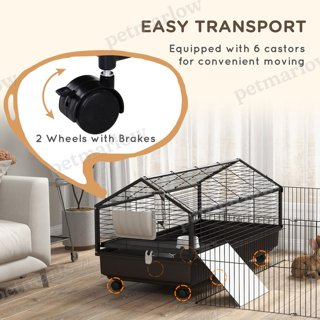 Small Animal Playpen Cage with Rolling Caster and Water Bottle – view 5