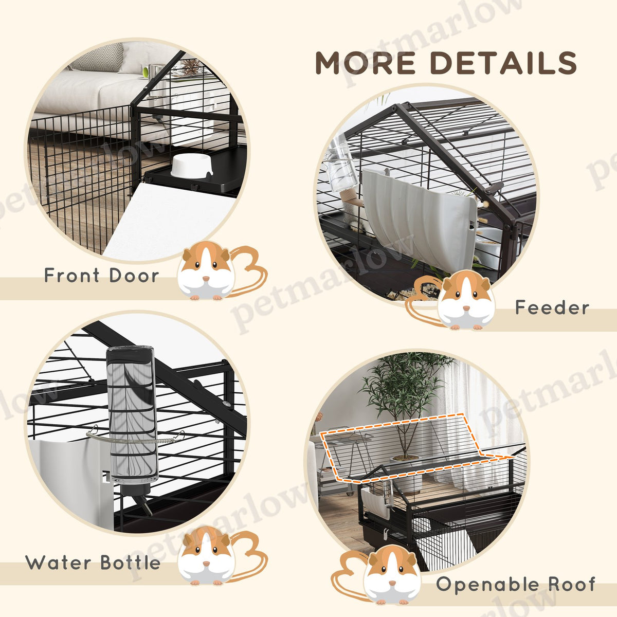 Small Animal Playpen Cage with Rolling Caster and Water Bottle – view 6