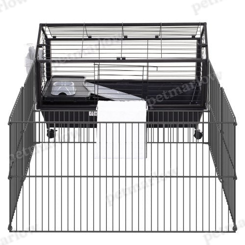 Small Animal Playpen Cage with Rolling Casters and Water Bottle – view 3