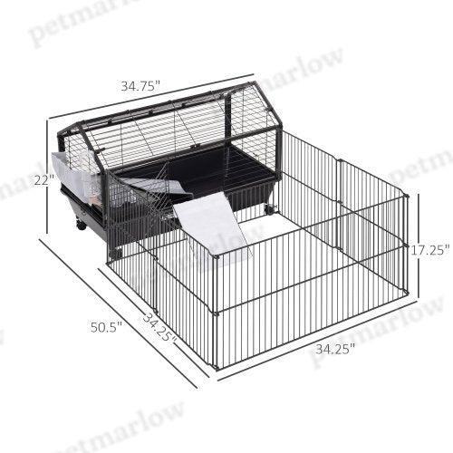 Small Animal Playpen Cage with Rolling Casters and Water Bottle – view 5