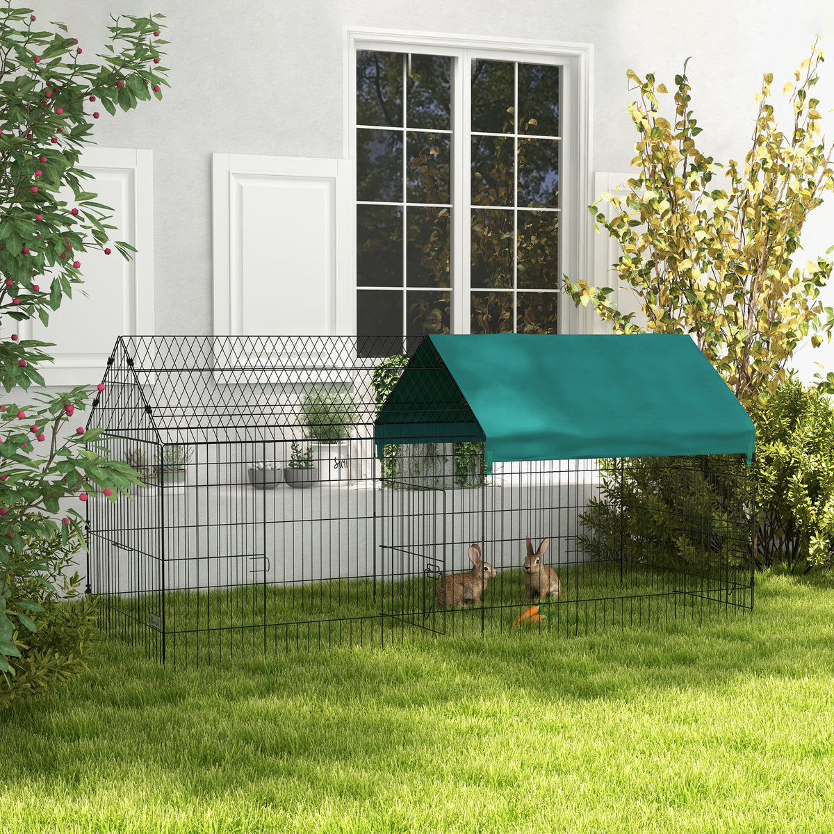 Small Animal Playpen with Roof for Indoor/Outdoor Use