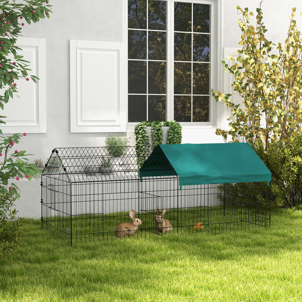 Small Animal Playpen with Roof for Outdoor Comfort