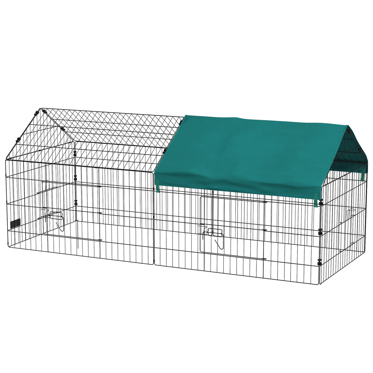 Small Animal Playpen with Roof for Outdoor Comfort – Green / 950x530x65 mm