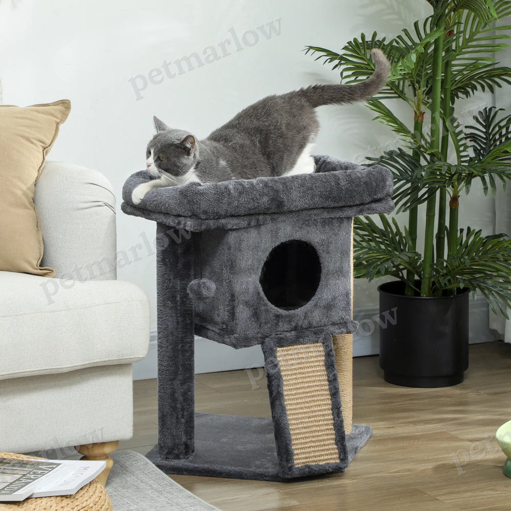 Small Cat Tower with Perch and Scratching Post for Indoor Use – view 6