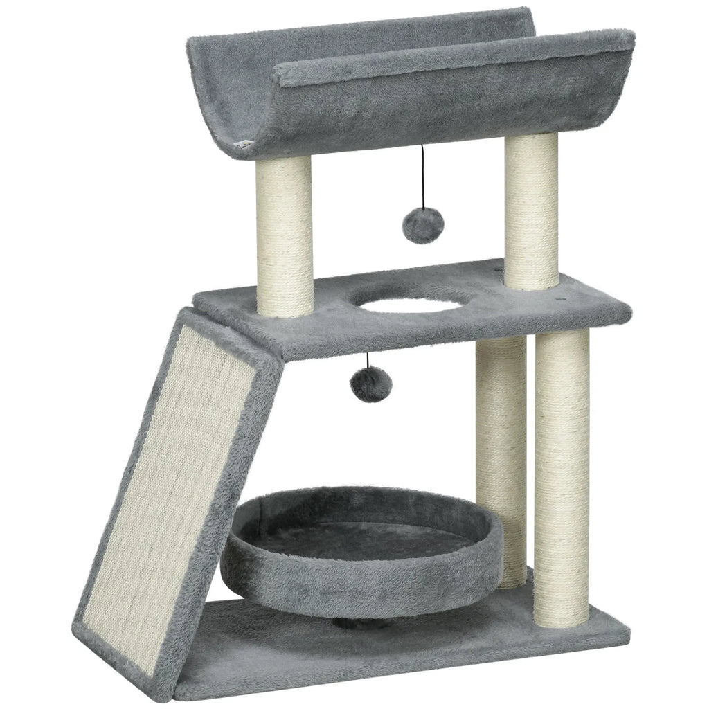 Small Cat Tree with Scratching Posts and Perch for Cats