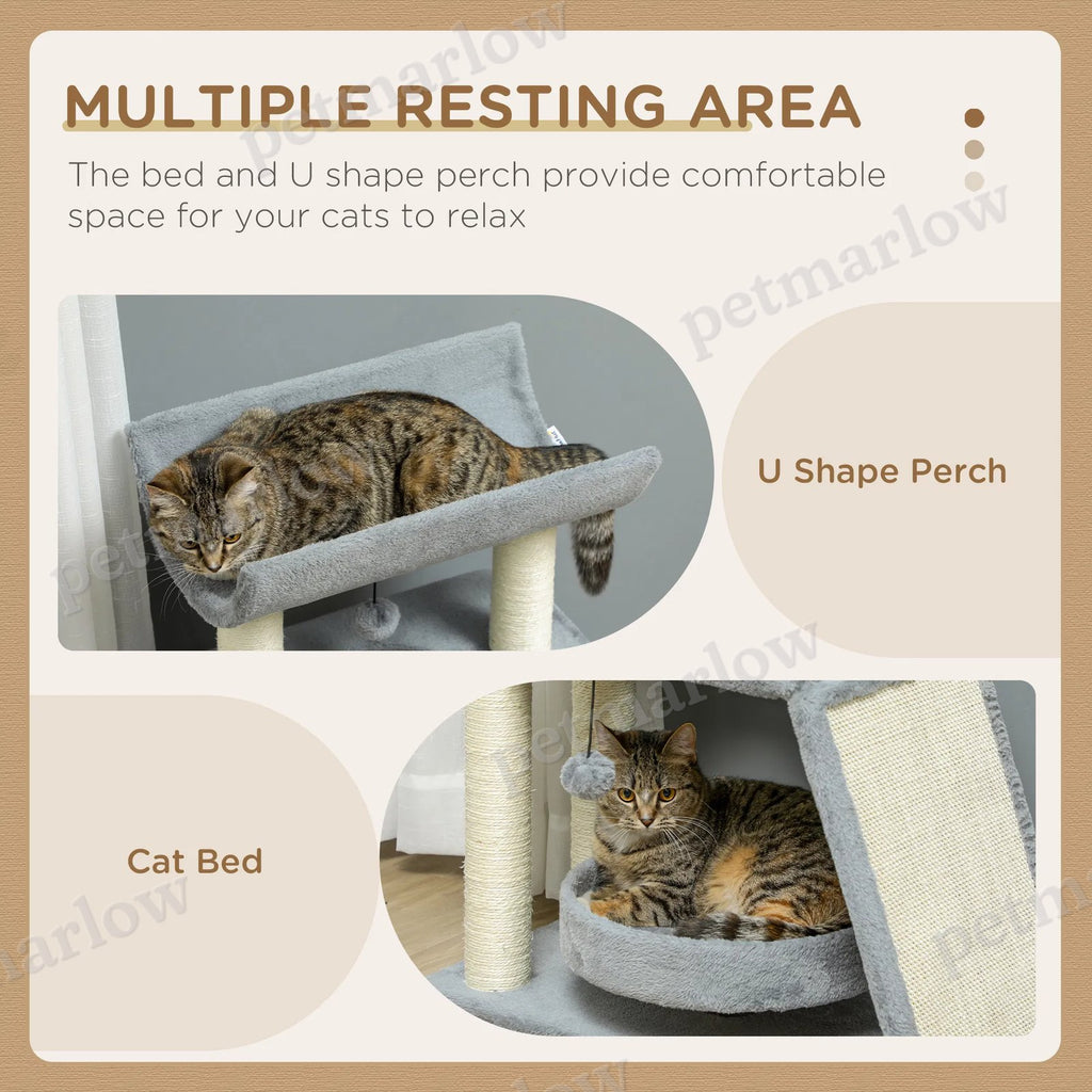 Small Cat Tree with Scratching Posts and Perch for Cats – view 4