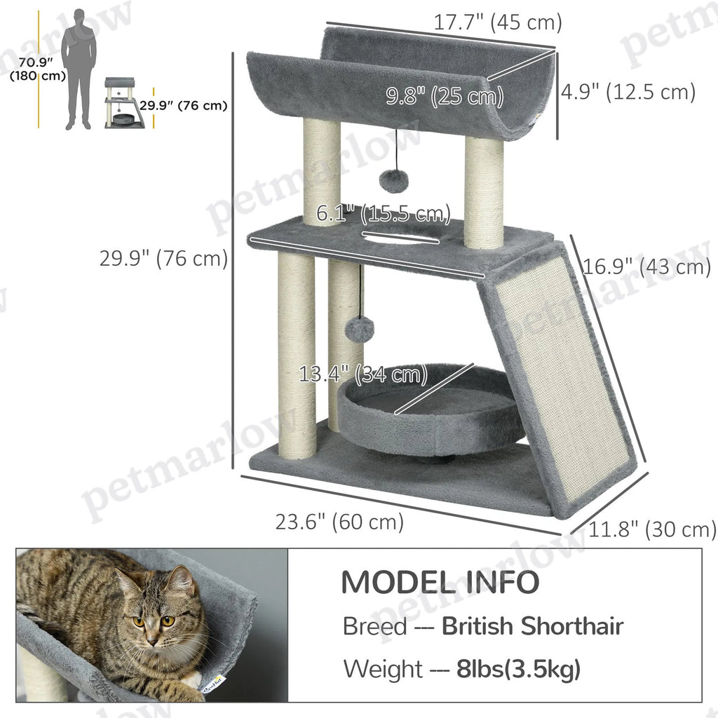 Small Cat Tree with Scratching Posts and Perch for Cats – view 6