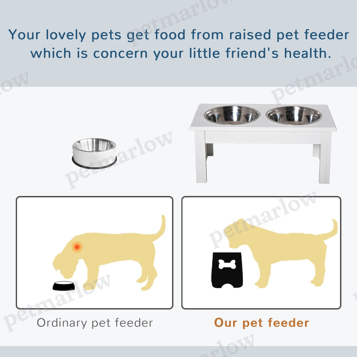 Small Puppy Dog Feeding Station with Elevated Bowls – view 4