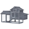 Small Wooden Chicken Coop for Outdoor Poultry with Nesting Box – Grey / 925x575x260 mm