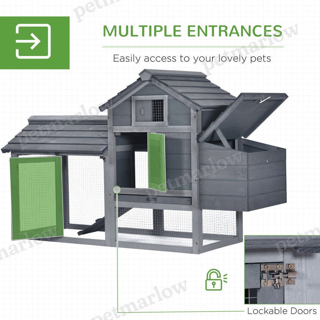 Small Wooden Chicken Coop for Outdoor Poultry with Nesting Box – view 4