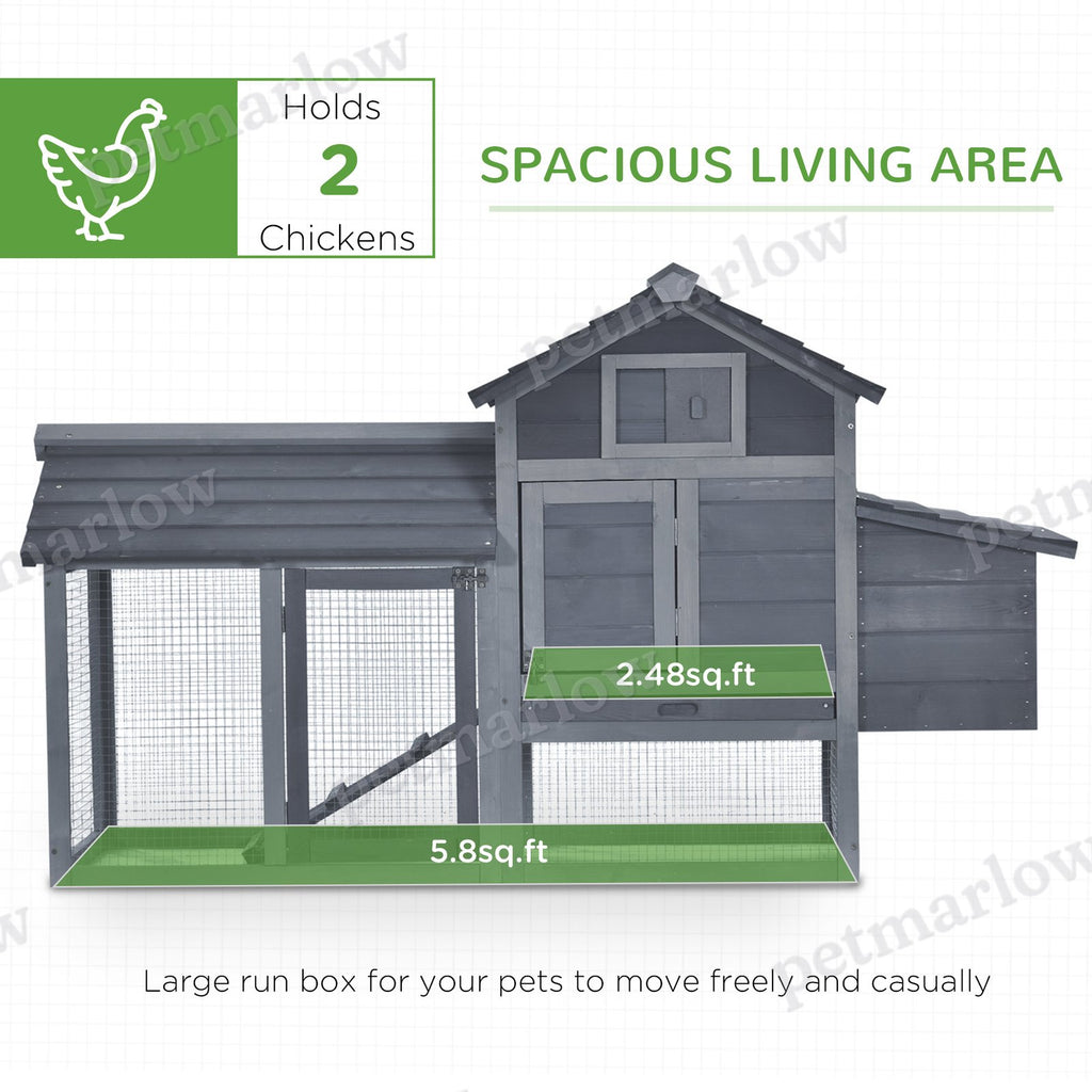 Small Wooden Chicken Coop for Outdoor Poultry with Nesting Box – view 5