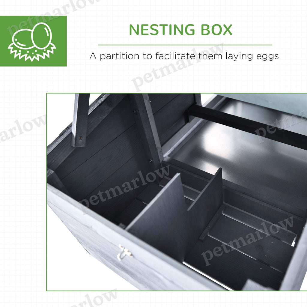 Small Wooden Chicken Coop for Outdoor Poultry with Nesting Box – view 6