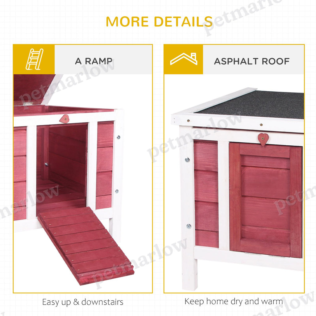 Small Wooden Rabbit Hutch for Small Animals with Waterproof Roof – view 5