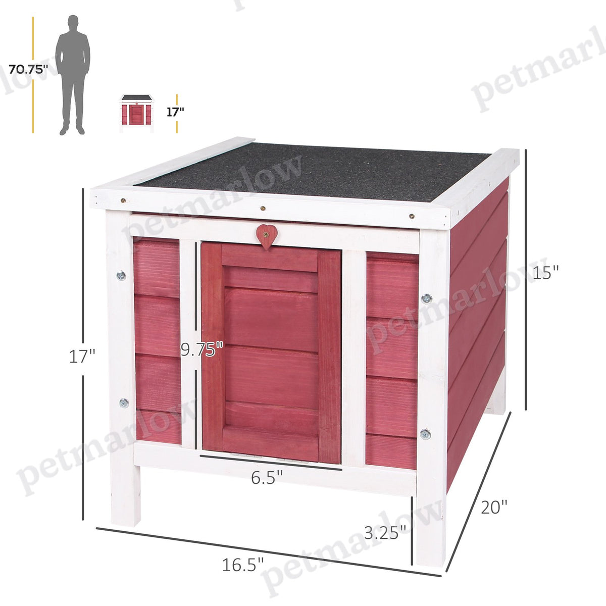 Small Wooden Rabbit Hutch for Small Animals with Waterproof Roof – view 6