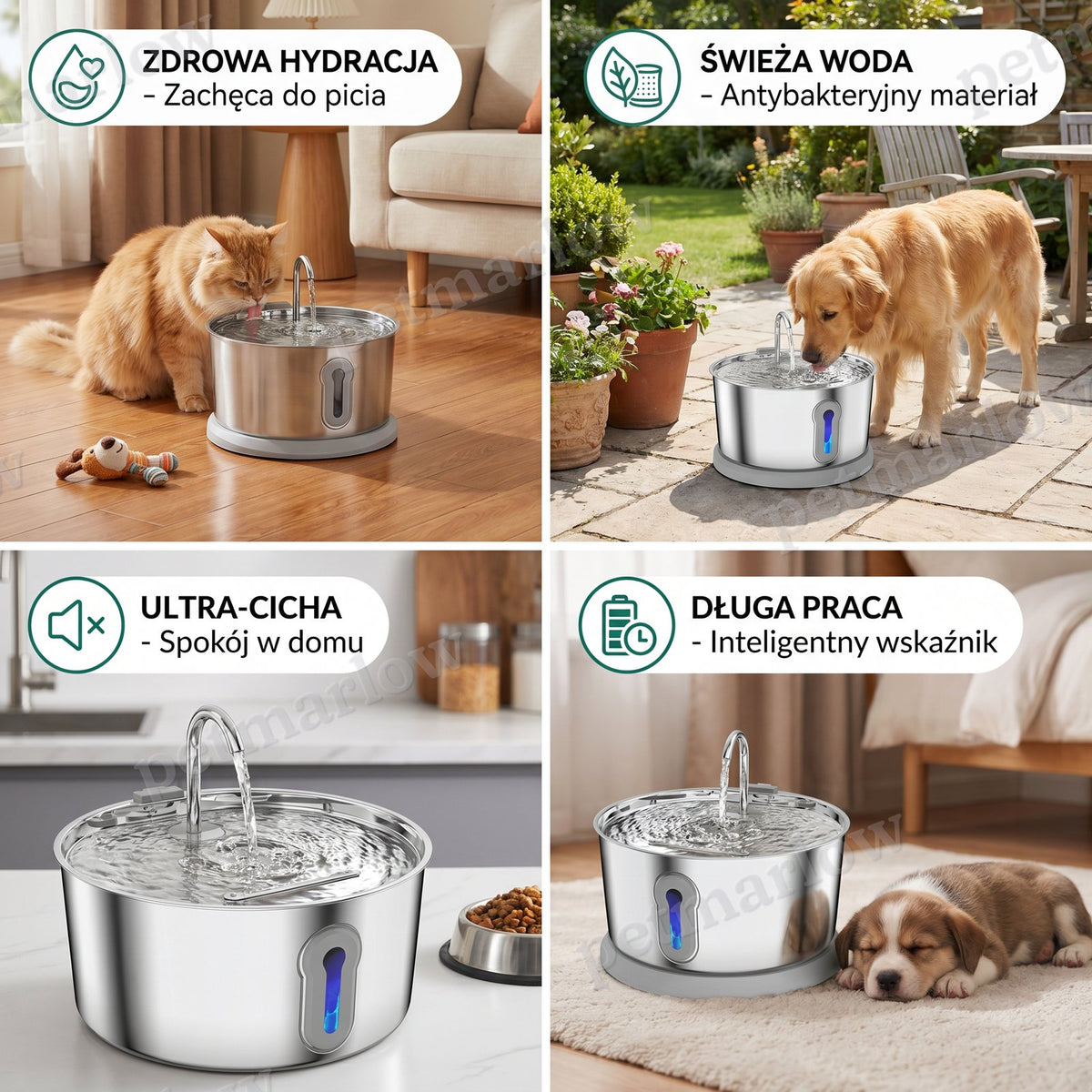 Smart Antibacterial Stainless Steel Pet Water Fountain – 4L Ultra-Quiet for Improved Pet Hydration & Health – view 6