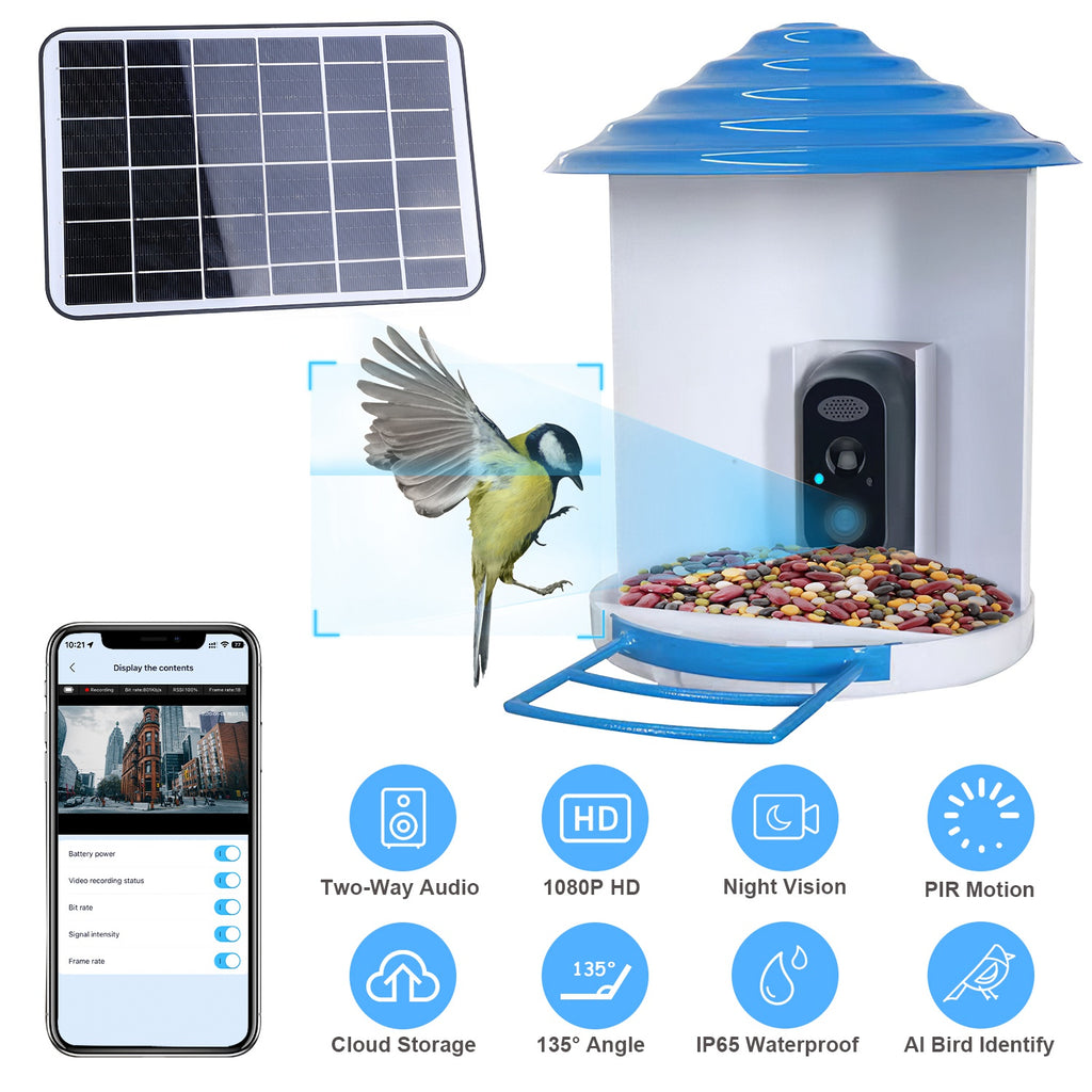 Smart Bird Feeder With Solar Camera for Bird Watching