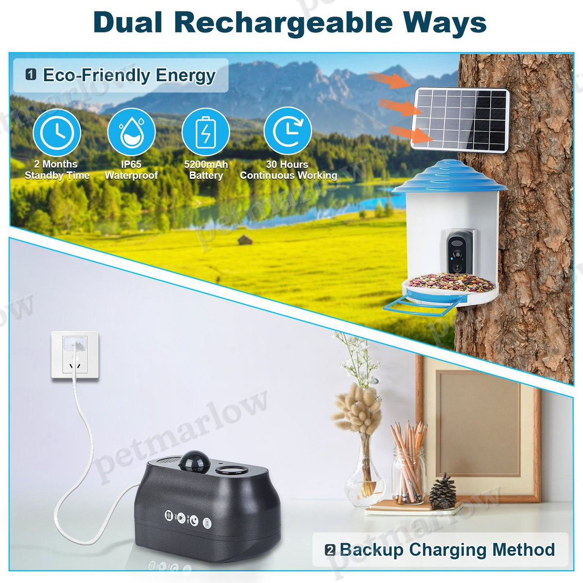 Smart Bird Feeder With Solar Camera for Bird Watching – view 3