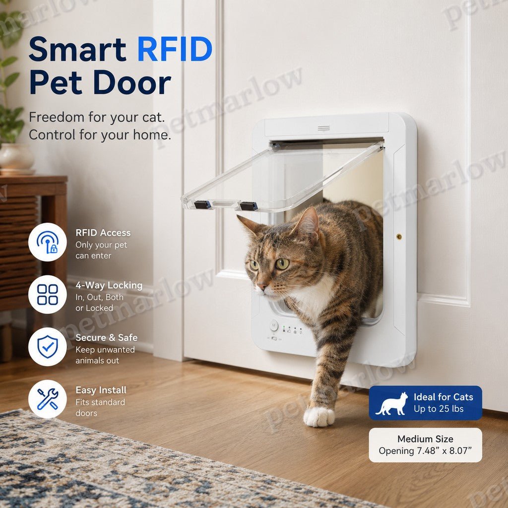 Smart RFID 4-Way Locking Cat Door (Fits Pets Under 25 lb) – view 4